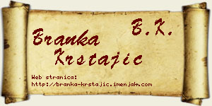 Branka Krstajić vizit kartica
